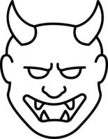A devil face coloring page vector