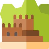 An icon of a castle on a hill vector