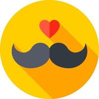 A mustache with a heart on it vector