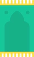 A green and yellow square with a mosque in the middle vector