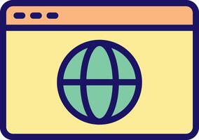 A web browser with a globe icon vector