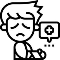 A man with a bandage on his arm is sitting on a chair vector