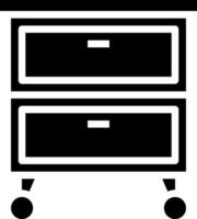 A black and white image of a chest of drawers vector