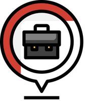 A black and red icon with a briefcase vector