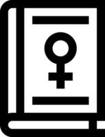 A book with a female symbol on it vector