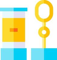 A yellow and blue container with a key vector