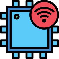 A wifi icon with a red dot on it vector