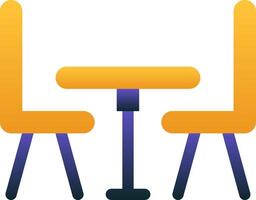 A table and chairs icon on a white background vector