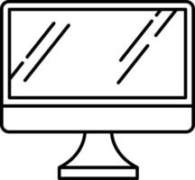A computer monitor with a black outline vector