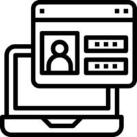 A laptop and a computer screen with a person on it vector