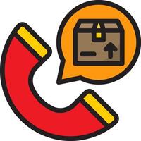 A phone call with a box and a speech bubble vector