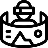 A black and white icon of a person wearing a helmet vector