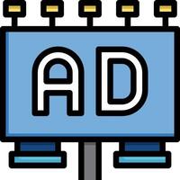 An ad sign with the word ad on it vector
