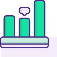 A bar chart with a speech bubble on top vector