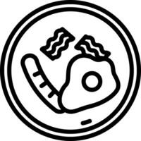 A black and white image of a hamburger and bacon vector