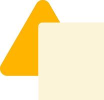 A yellow triangle with a white square vector