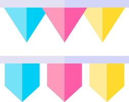A set of colorful pennants on a white background vector
