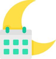 A calendar with a crescent moon on it vector