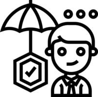 A man holding an umbrella and a check mark vector