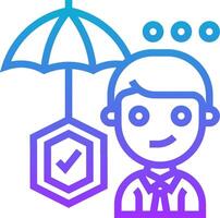 A man holding an umbrella and a check mark vector