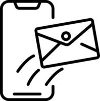 An email envelope is being sent to a phone vector