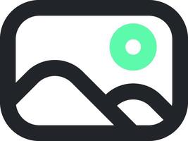 A green and black square with a mountain in the middle vector
