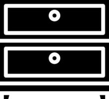 A black and white image of a chest of drawers vector