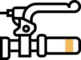 A black and white illustration of a water faucet vector