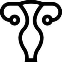 The symbol for the uterus is shown in black and white vector