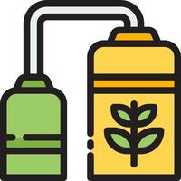 A green plant and a bottle with a green plant vector