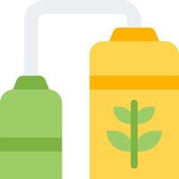 A green plant is growing inside a bottle vector