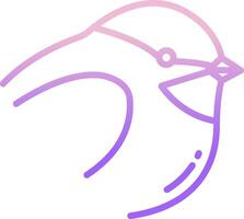 A bird icon with a purple and pink outline vector