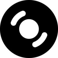 A black and white icon of a circular object vector