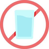 A glass of water is shown in a red circle vector