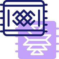 A purple and blue icon of a square with a cross on it vector