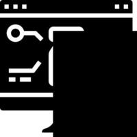 A computer monitor with a computer icon on it vector