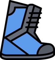 Blue snow boot icon vector