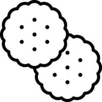 Two cookies are shown in black and white vector