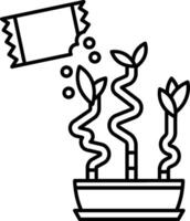 Plant in pot with paper and scissors vector