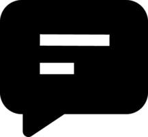 A black speech bubble with a message inside vector
