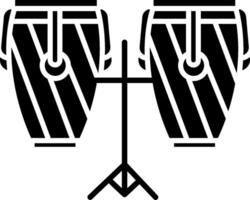 A black and white image of two congas vector