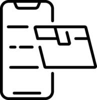 A phone with a paper clip and a folder vector