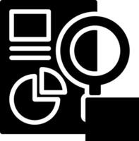 A magnifying glass and a paper document icon vector