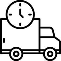 A truck with a clock on top of it vector