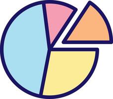 A pie chart icon with a pie chart vector