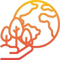 A hand holding a globe with trees in it vector