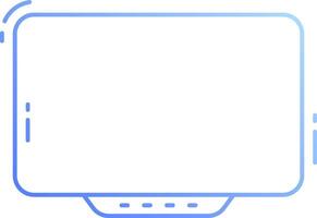 A flat screen with a blue outline vector