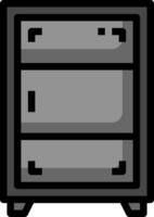 A black and white image of a cabinet vector