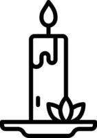A candle with a flower on top of it vector