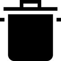 A black and white icon of a pot vector